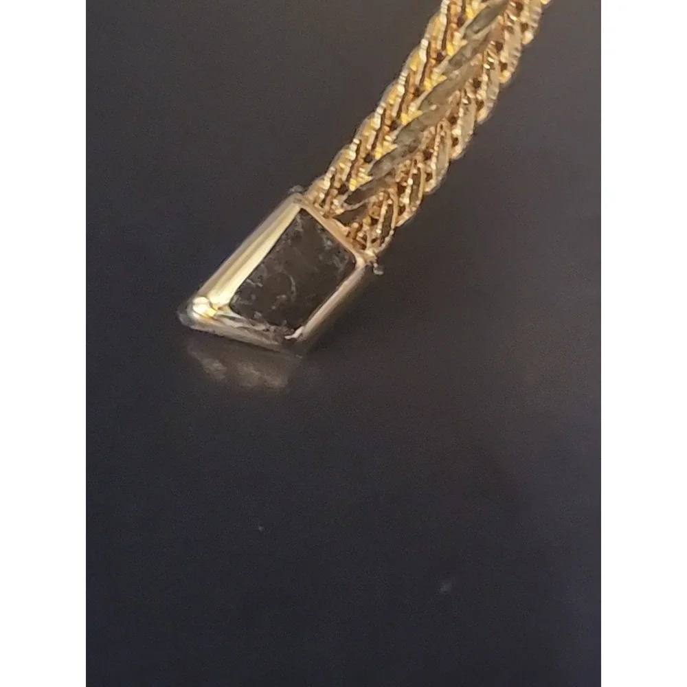 Vintage Goldtoned Snake Chain Bow Brooch Pin 3